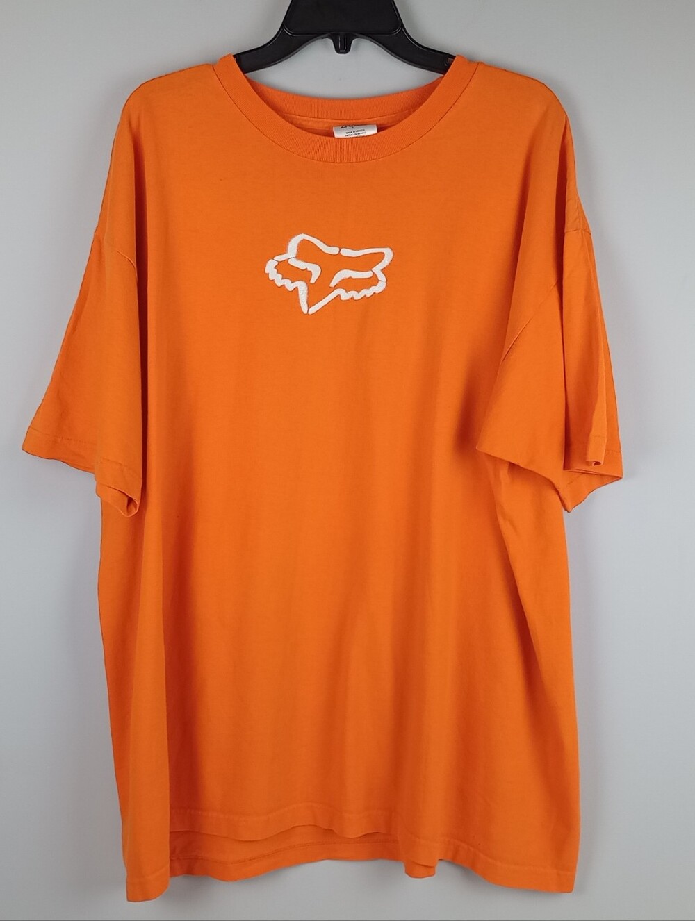 Fox Men XXL Orange Fox Racing Spray Paint Logo Short Sleeve Graphic Print Tshirt